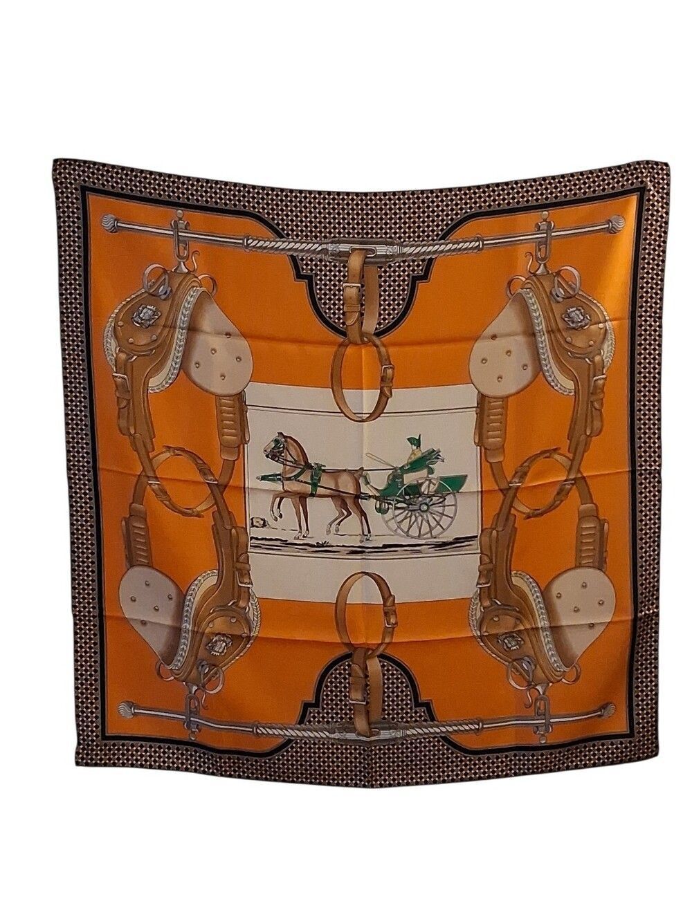 Mulberry Silk Carolina Lemke Horse And Carriage Scarf New In Box